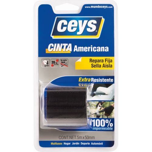 CEYS CINTA AMERICANA NEGRO BLISTER 5MX50